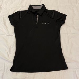 Tesla Dri-Fit Black Polo, Women’s, size small